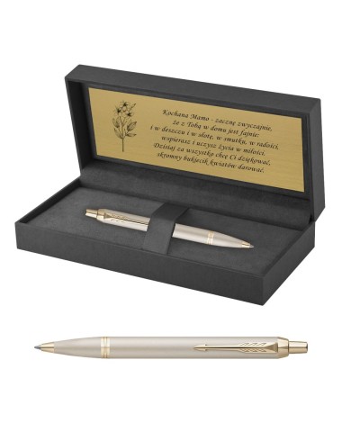 Długopis Parker IM Professionals Monochrome Champagne  w Pudełku z Grawerem [2172956/2]
