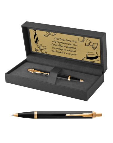 Długopis Parker IM Czarny GT w Pudełku z Grawerem [1931666/9]