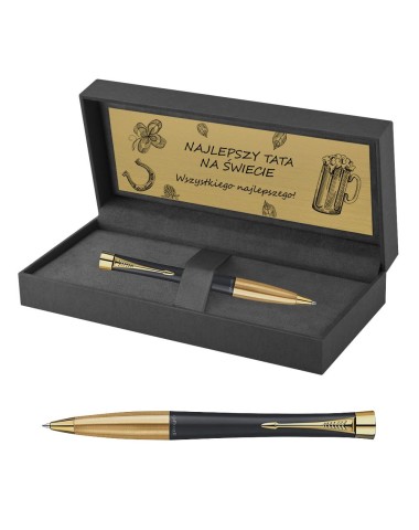 Długopis Parker Urban Czarny Matowy GT w Pudełku z Grawerem [2143640/4]