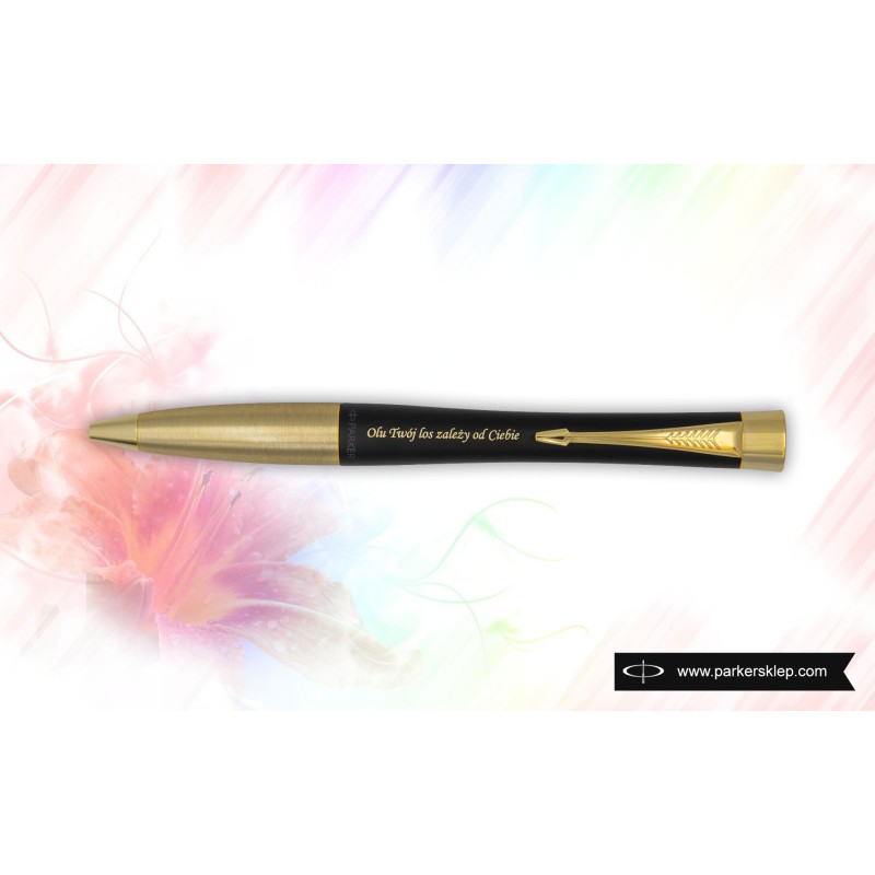 Długopis Parker Urban Czarny Matowy GT w Pudełku z Grawerem [2143640/4]