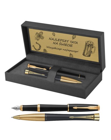 Długopis i Pióro Parker Urban Czarny GT w Pudełku z Grawerem [2143640/5]