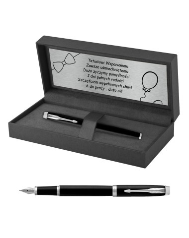 Pióro wieczne Parker IM Czarne matowe CT w Pudełku z Grawerem [2143637/2]