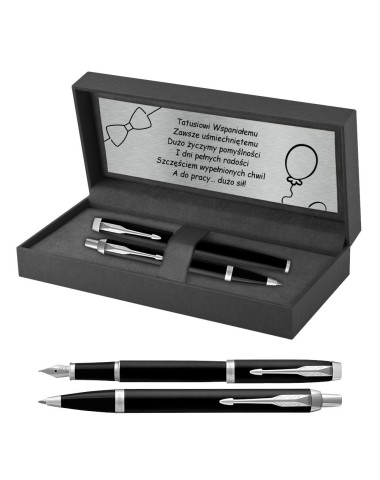 Długopis i Pióro Parker IM Czarny Matowy CT w Pudełku z Grawerem [2143632/9]