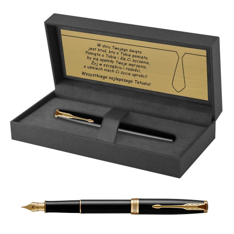 Pióro wieczne Parker Sonnet Czarne GT w Pudełku z Grawerem [1931495/2]