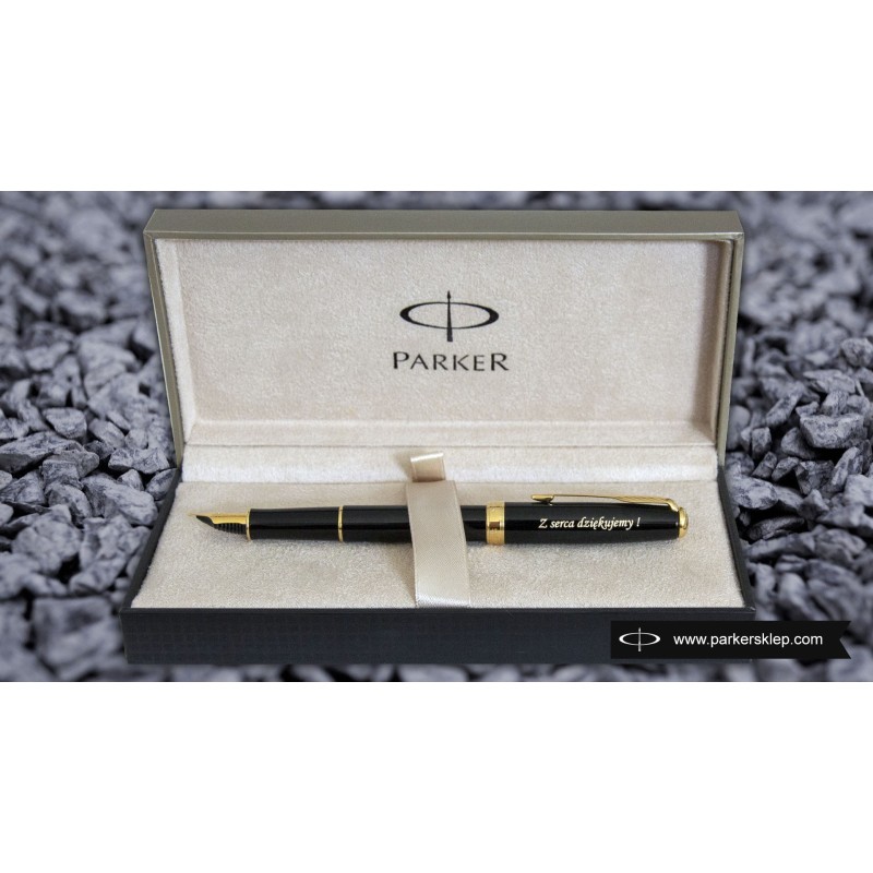 Pióro wieczne Parker Sonnet Czarne GT w Pudełku z Grawerem [1931495/2]
