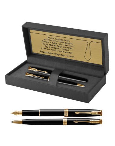 Długopis i Pióro Parker Sonnet Czarny GT w Pudełku z Grawerem [1931497/3]