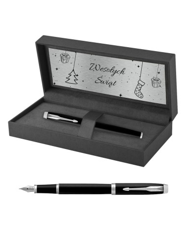 Pióro wieczne Parker IM Czarne matowe CT w Pudełku z Grawerem [2143637/3]