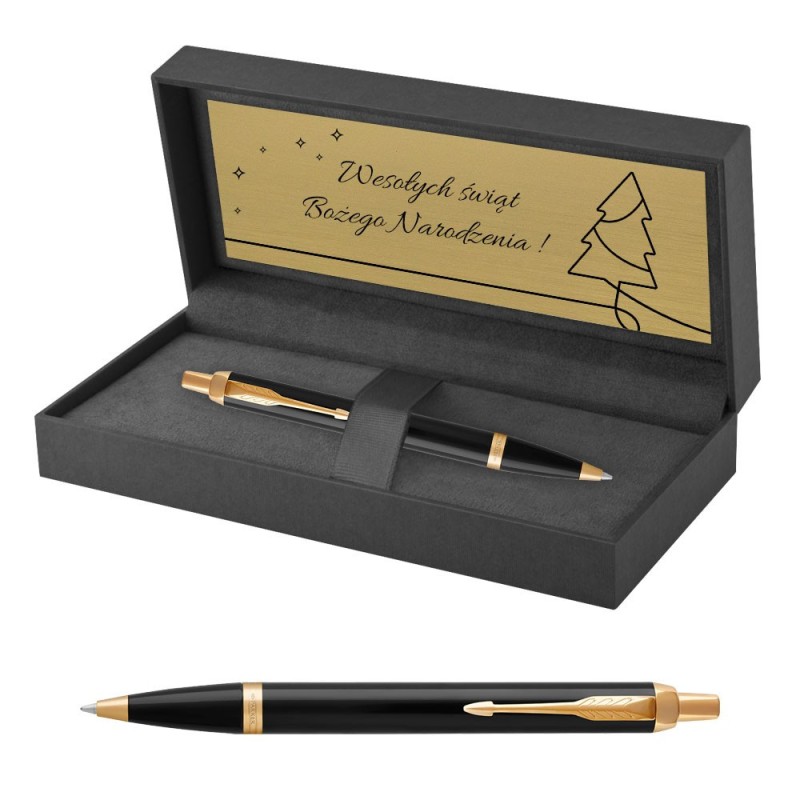 Długopis Parker IM Czarny GT w Pudełku z Grawerem [1931666/11]