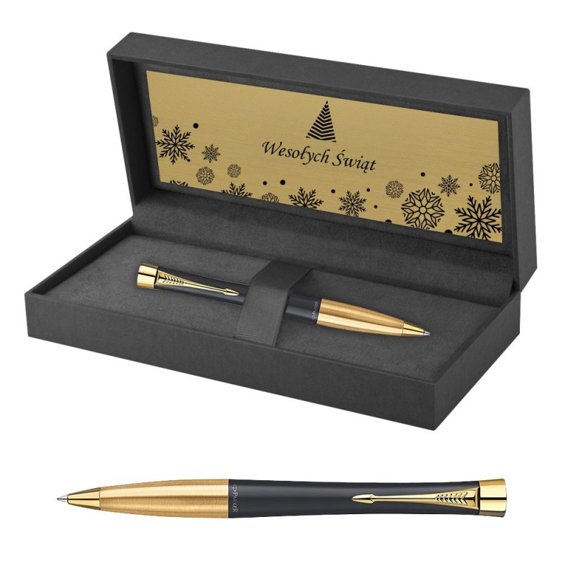 Długopis Parker Urban Czarny Matowy GT w Pudełku z Grawerem [2143640/7]