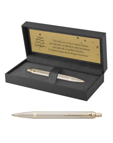 Długopis Parker IM Professionals Monochrome Champagne  w Pudełku z Grawerem [2172956/3]