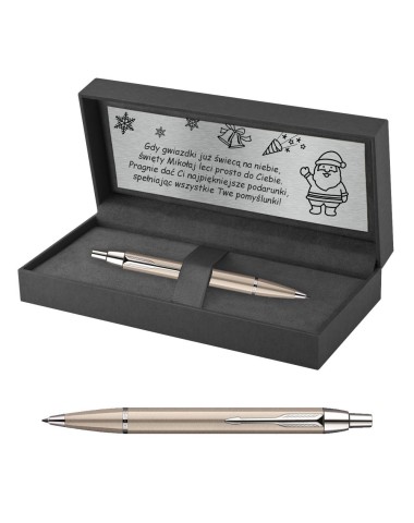 Długopis Parker IM Brushed Metal CT z tabliczką i grawerem [S0856470/1]