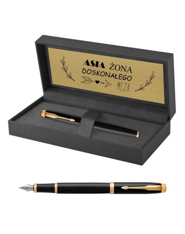 Pióro wieczne Parker IM Czarne GT w Pudełku z Grawerem [1931652/5]