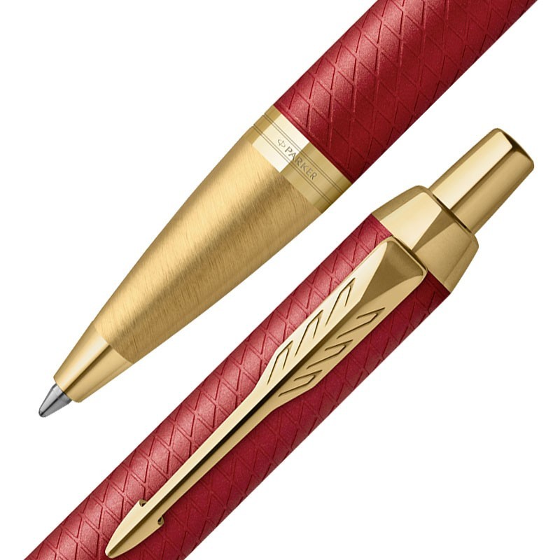 Długopis i Pióro Parker IM Premium Czerwony GT w Pudełku z Grawerem [2143644/4]