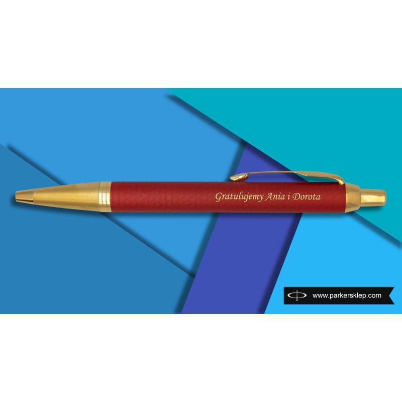 Długopis i Pióro Parker IM Premium Czerwony GT w Pudełku z Grawerem [2143644/4]