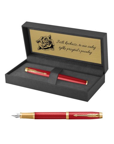 Pióro wieczne Parker IM Premium Czerwone GT w pudełku z grawerem [2143650/1]