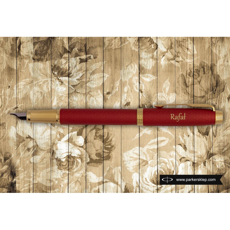 Pióro wieczne Parker IM Premium Czerwone GT w pudełku z grawerem [2143650/1]