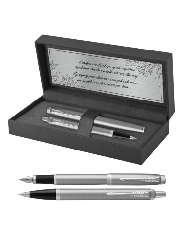 Długopis i Pióro Parker IM Srebrny CT w Pudełku z Grawerem [2143631/10]
