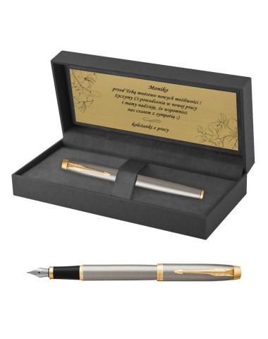Pióro wieczne Parker IM Brushed Metal GT w Pudełku z Grawerem [1931649/3]