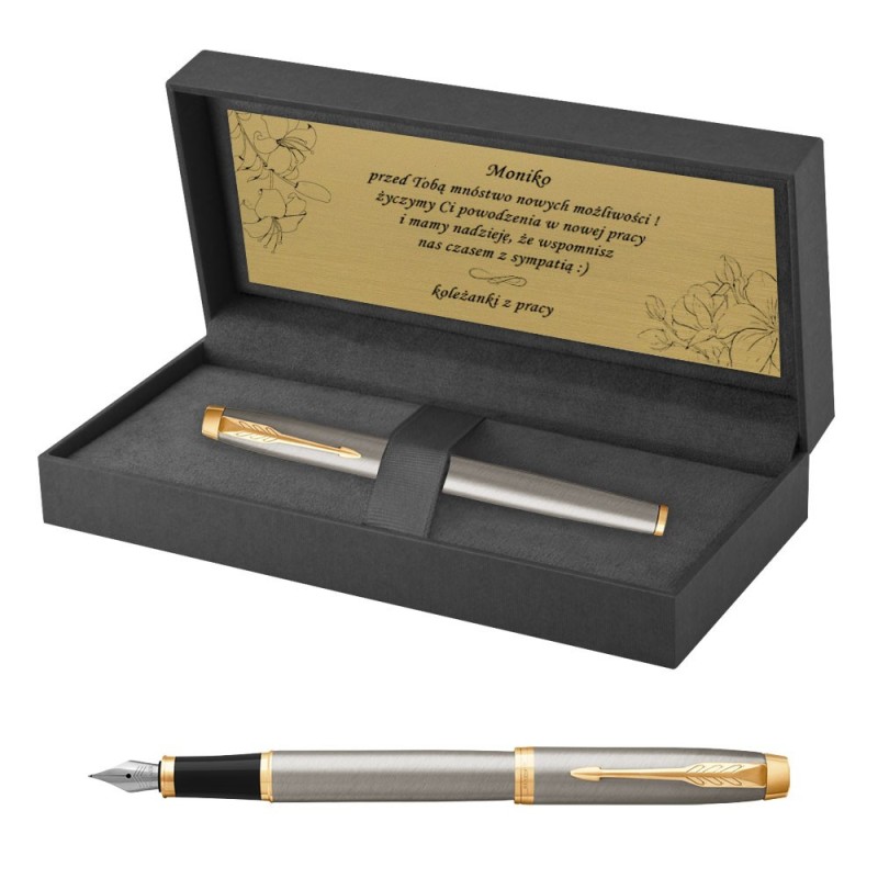 Pióro wieczne Parker IM Brushed Metal GT w Pudełku z Grawerem [1931649/3]