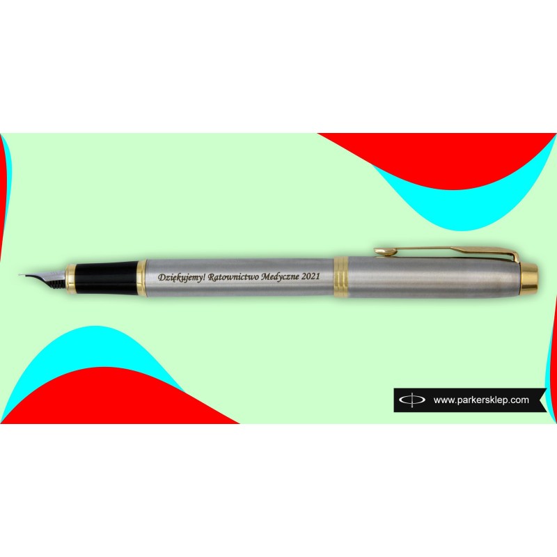 Pióro wieczne Parker IM Brushed Metal GT w Pudełku z Grawerem [1931649/3]