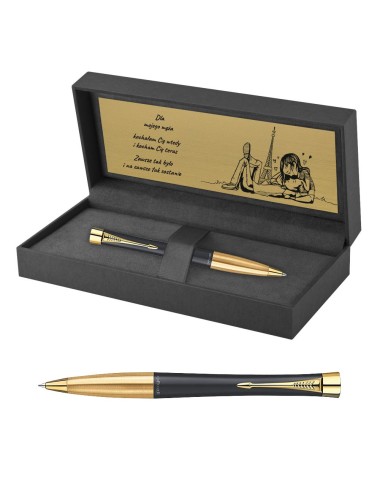 Długopis Parker Urban Czarny Matowy GT w Pudełku z Grawerem [2143640/11]