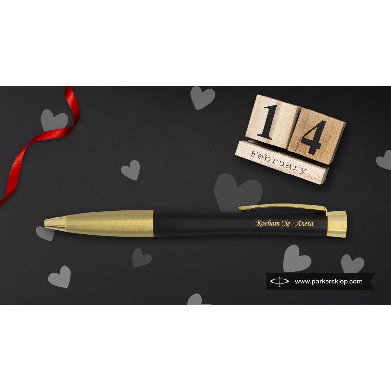 Długopis Parker Urban Czarny Matowy GT w Pudełku z Grawerem [2143640/11]