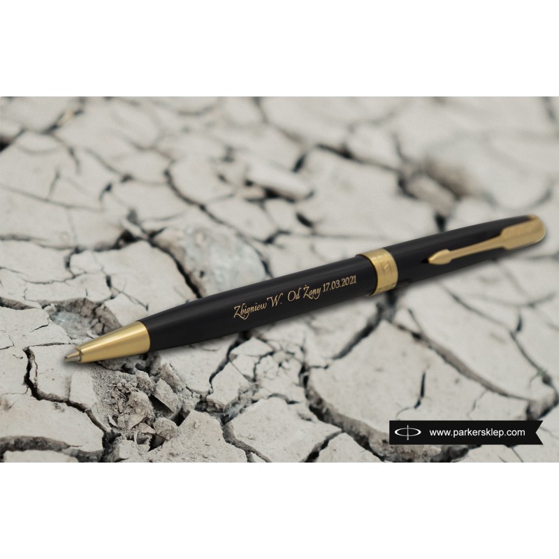 Długopis i Pióro Parker Sonnet Czarny GT w Pudełku z Grawerem [1931497/8]