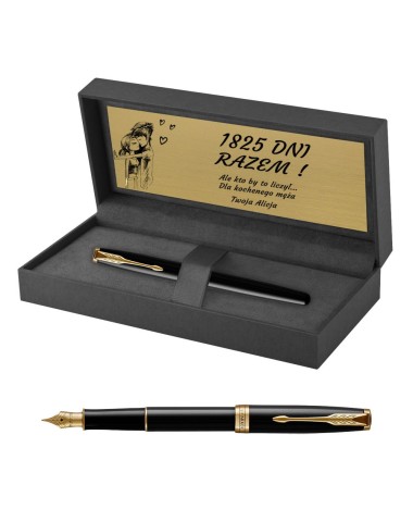 Pióro wieczne Parker Sonnet Czarne GT w Pudełku z Grawerem [1931495/5]