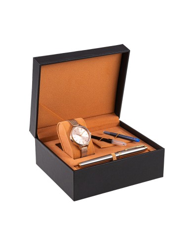 Zestaw Pióro wieczne Parker IM Brushed Metal GT + Zegarek G. Rossi + Tłoczek[1931649/4]