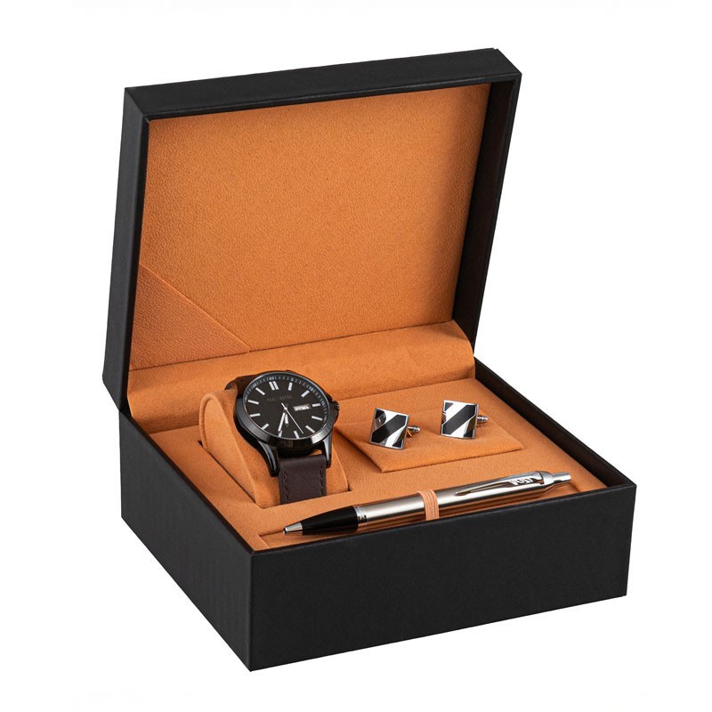 Zestaw Długopis Parker IM Stainless Steel CT + Zegarek Paul Lorens + spiniki [2143631/23]